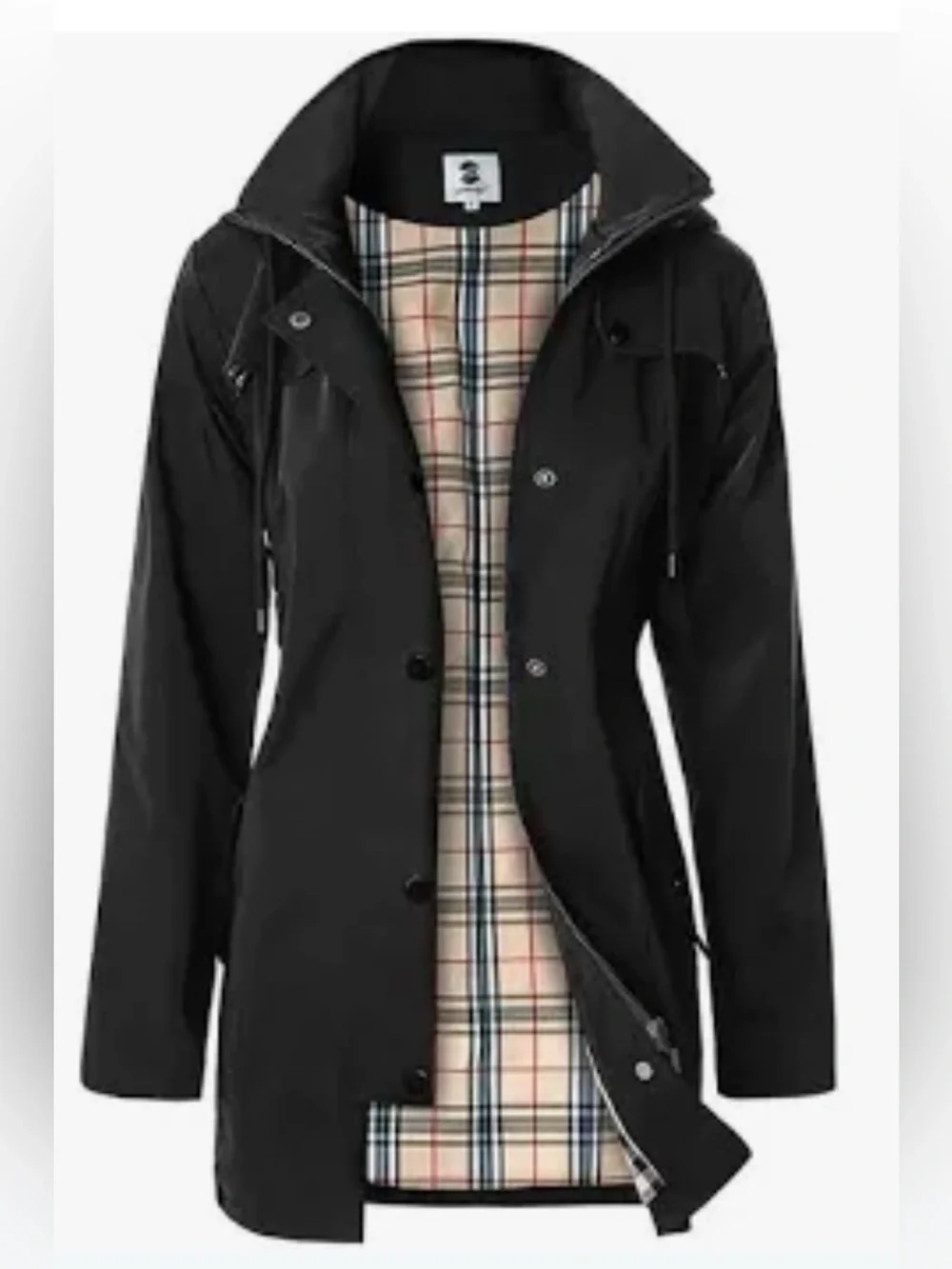 Nwt Women's Long Hooded Anorak Style Windbreaker Jacket Outdoor Raincoat large